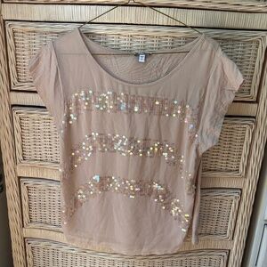 Small express khaki colored shirt